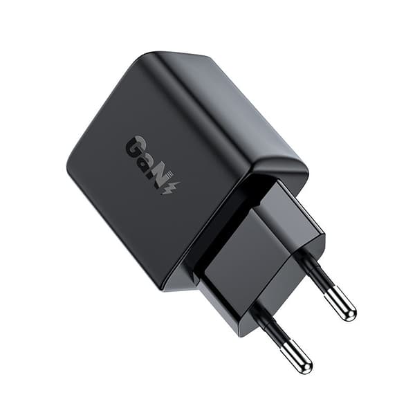 GaN USB-C 30W PD QC 3.0 AFC FCP vegglader sort