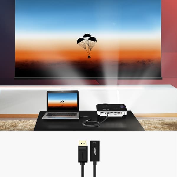 Envejsadapter fra DisplayPort (han) til HDMI (hun) 1080P 60Hz 12bit sort