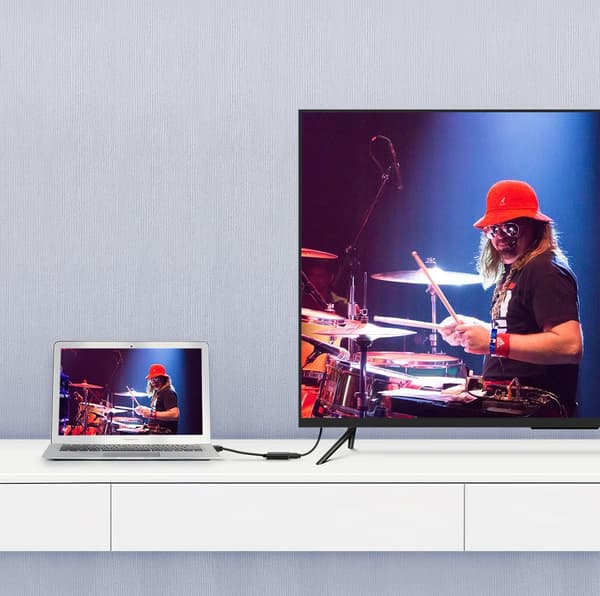 Envejsadapter fra DisplayPort (han) til HDMI (hun) 1080P 60Hz 12bit sort