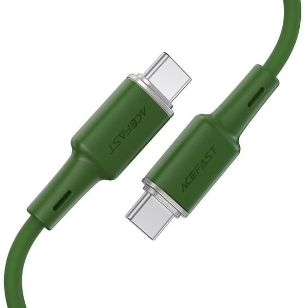 USB-C kabel 60W 20V 3A 1,2m olivengrøn