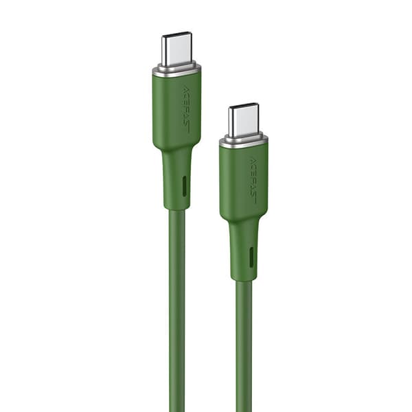 USB-C kabel 60W 20V 3A 1,2m olivengrøn