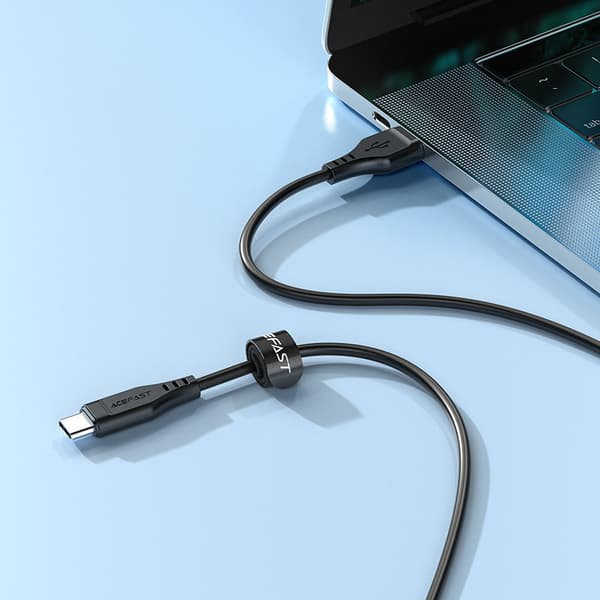 Telefonkabel USB - USB-C 3A 1,2m sort