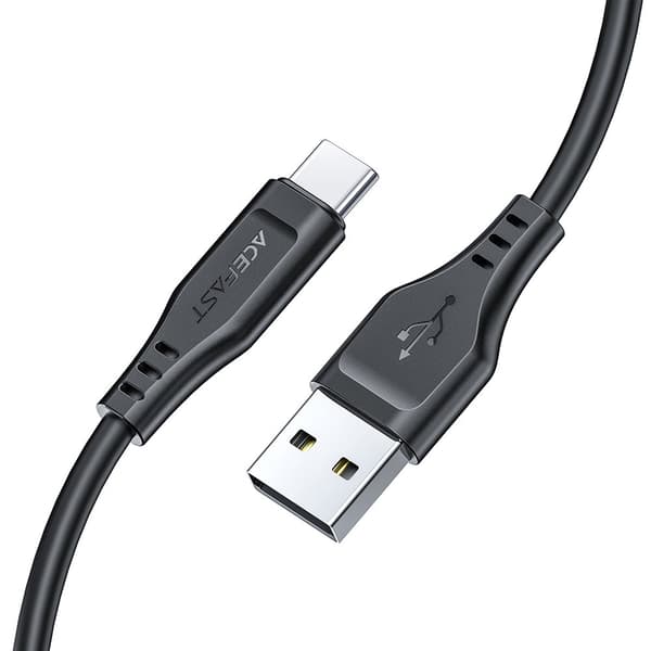 Telefonkabel USB - USB-C 3A 1,2m sort