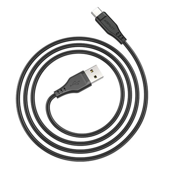 Telefonkabel USB - USB-C 3A 1,2m sort