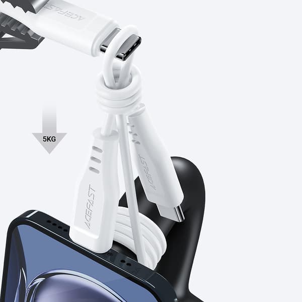 Telefonkabel USB-C 60W 20V 3A 1,2m hvit