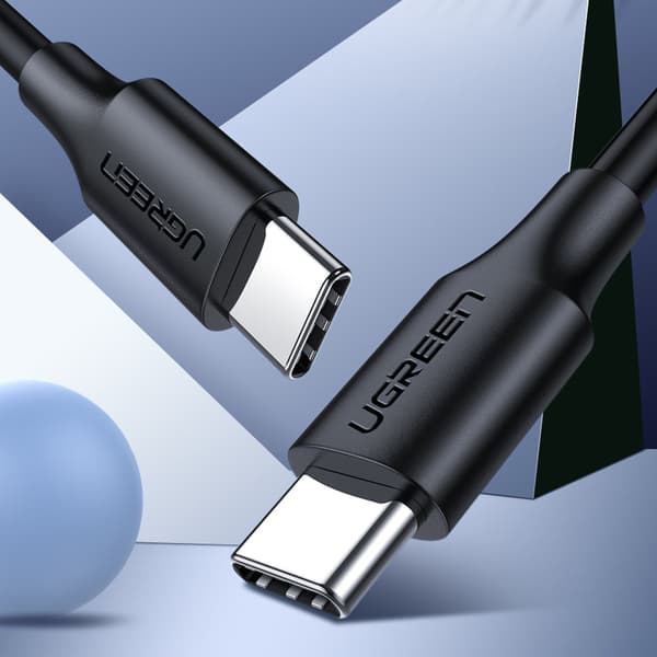 USB-C kabel för laddning och dataöverföring 3A 1,5m svart