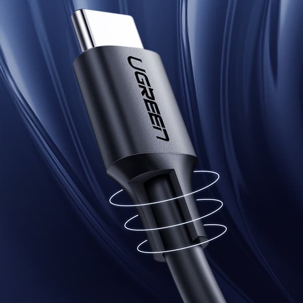 USB-C kabel för laddning och dataöverföring 3A 1,5m svart