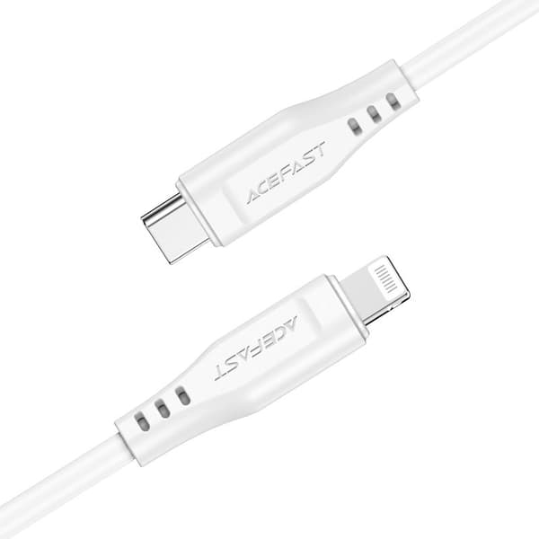 Kabelkabel till iPhone MFI USB-C - Lightning 30W 3A 1,2m vit