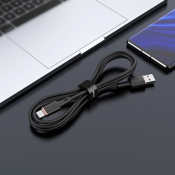 Kabel USB - USB-C 3A 1,2m sort