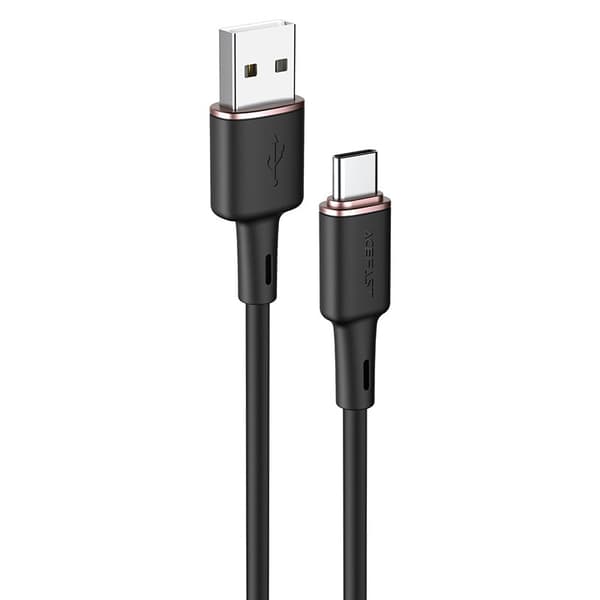 Kabel USB - USB-C 3A 1,2m sort