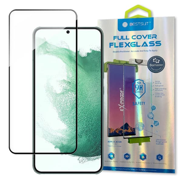 Lasifolio, karkaistu lasi, koko näyttö kehyksellä, Samsung Galaxy S22+, läpinäkyvä