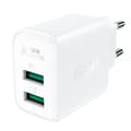 Miniatyrbilde 1 av 5: GaN nettverkslader 2x USB 18W QC 3.0 AFC FCP hvit