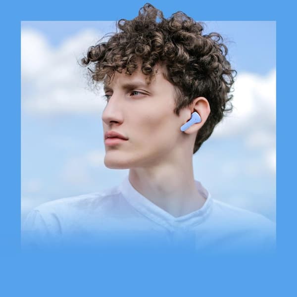 TWS Bluetooth in-ear trådløse hodetelefoner, lyseblå
