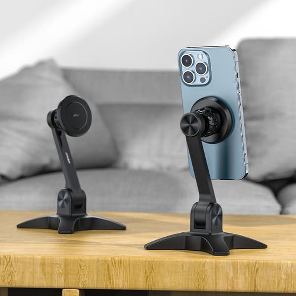 Stander, magnetisk telefonholder, sort