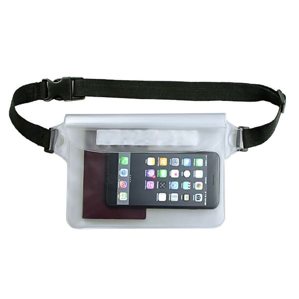 Vattentät PVC midjeväska för telefon, dokument, Outdoor - rosa