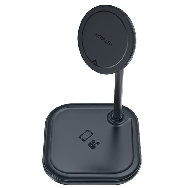 2in1 Qi 15W langaton laturi ja teline iPhonelle ja Apple AirPods E6 mustalle