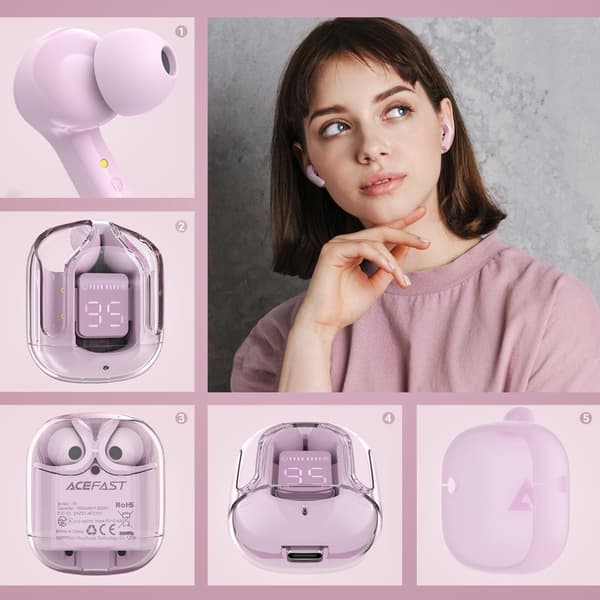 In-ear TWS Bluetooth trådlösa hörlurar rosa