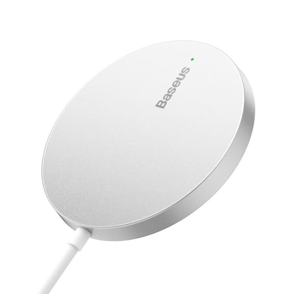 Liten induktiv lader for MagSafe Simple Mini3 15W telefon, sølv