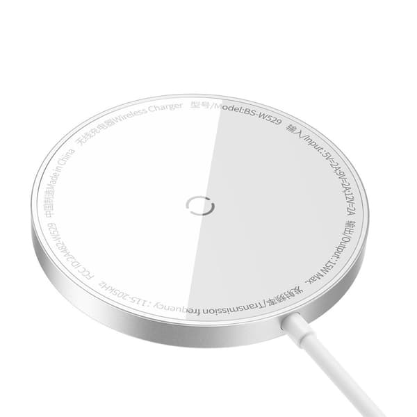 Liten induktiv lader for MagSafe Simple Mini3 15W telefon, sølv