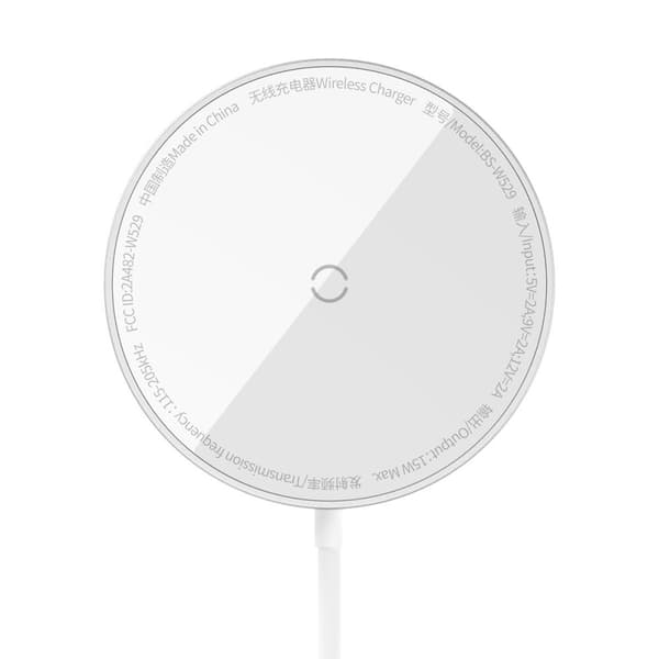 Liten induktiv lader for MagSafe Simple Mini3 15W telefon, sølv
