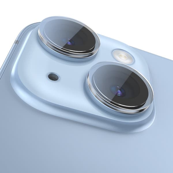 Härdat glas för iPhone 14 / 14 Plus kameralinser, transparent + rengöringskit
