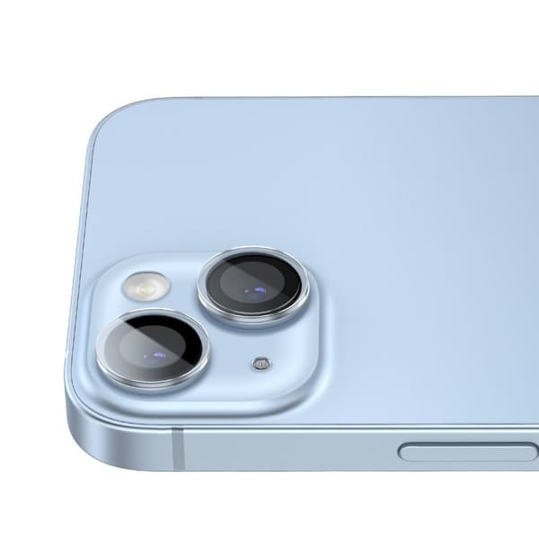 Härdat glas för iPhone 14 / 14 Plus kameralinser, transparent + rengöringskit