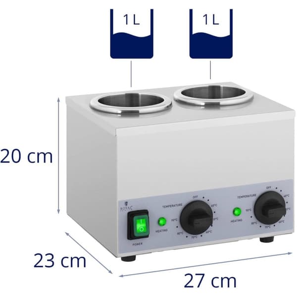 Varmer for flasker med varme sauser 2x 1L 40-90C 400W