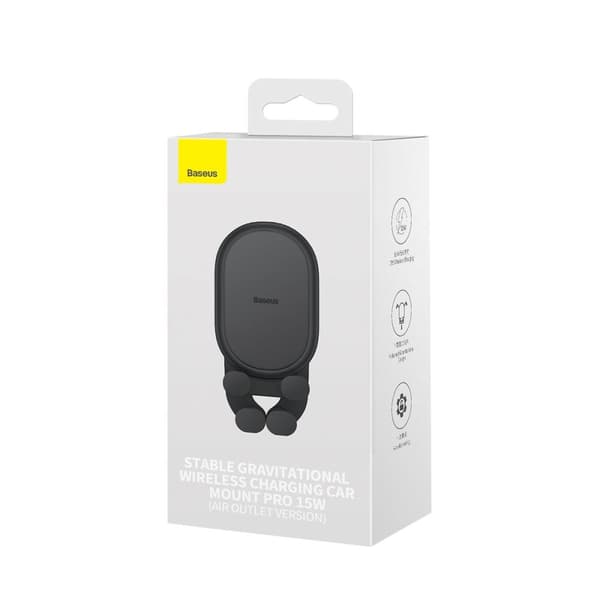 Bilholder med 15W induktiv lader til luftventil, sort