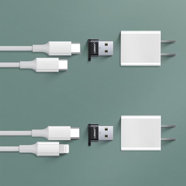 Stikkontaktadapter fra USB-C til USB-plugg, sort
