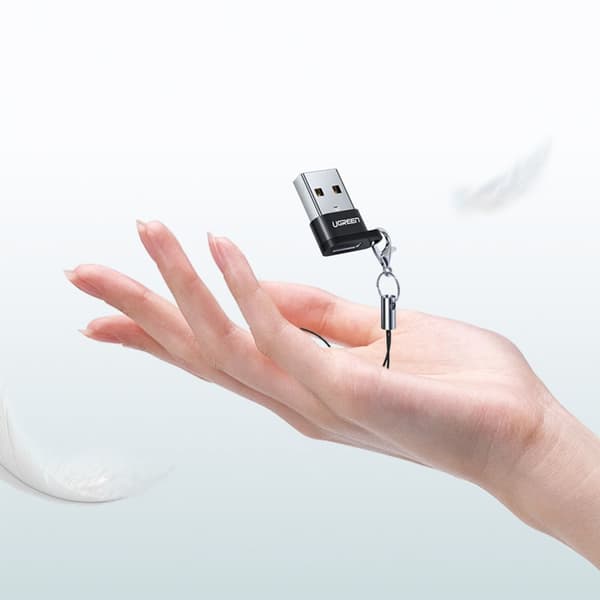 Stikkontaktadapter fra USB-C til USB-plugg, sort