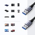 Miniatyrbild 1 av 4: Slitstark flätad kabel USB 3.0 5Gb/s 0.5m grå