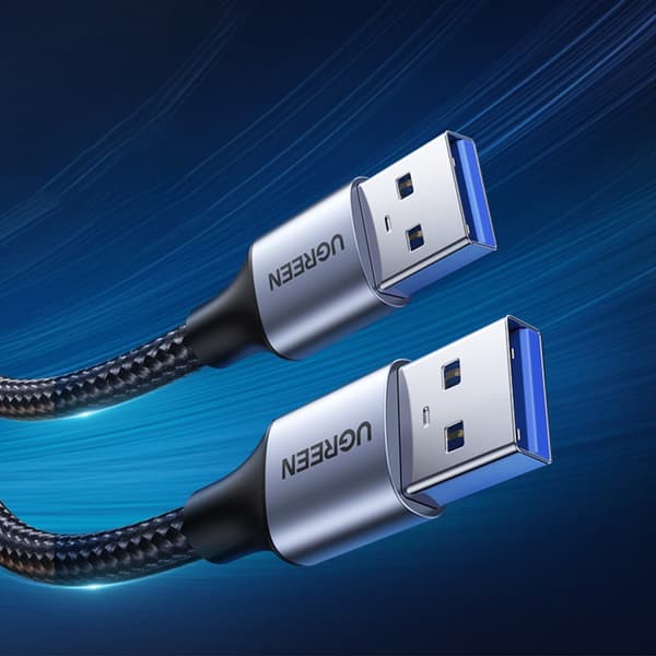 Slitstark flätad kabel USB 3.0 5Gb/s 2m grå