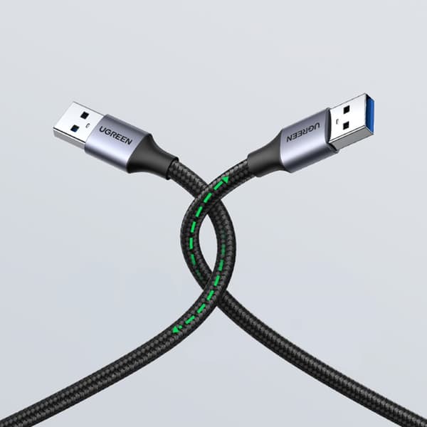 Slitstark flätad kabel USB 3.0 5Gb/s 2m grå
