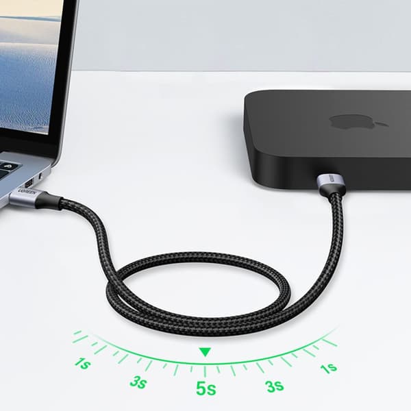 Slitstark flätad kabel USB 3.0 5Gb/s 2m grå