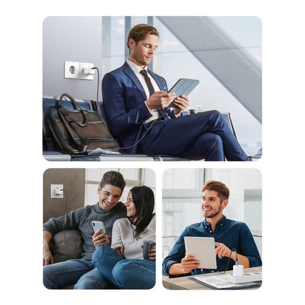 Hurtig GaN oplader 1x USB-C 20W PD Nexode Mini hvid