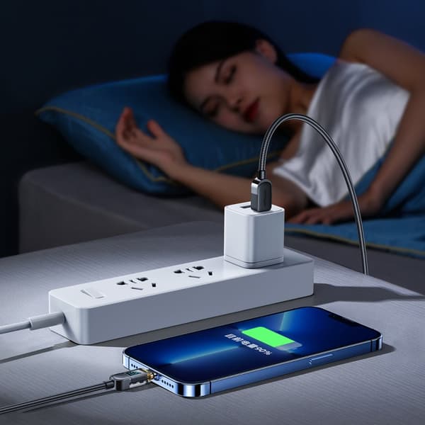 iPhone USB-C - Lightning kabel med display 20W 1,2 m sort