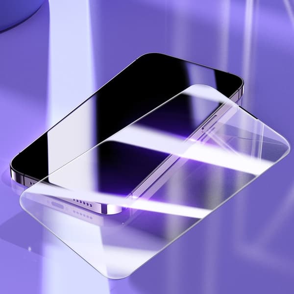 2x fuldskærms hærdet glas til iPhone 14 Pro med 0,3 mm højttalercover