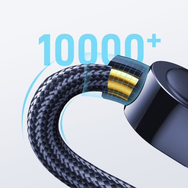 USB-C kabel for hurtiglading og dataoverføring 100W 1,2 m blå