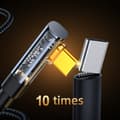 Miniatyrbillede 3 af 6: Vinklet USB-C - USB-kabel til hurtig opladning og dataoverførsel 3A 1,2m sort