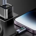 Miniatyrbild 2 av 6: Kabel för iPhone med LED Lightning-display - USB-A 2,4A 1,2m svart