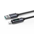 Miniatyrbild 6 av 6: Kabel för iPhone med LED Lightning-display - USB-A 2,4A 1,2m svart