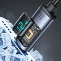 Miniatyrbild 1 av 6: Kabel för iPhone med LED Lightning-display - USB-A 2,4A 1,2m svart