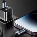 Miniatyrbillede 3 af 7: Kabel til iPhone med LED Lightning display - USB-C 2.4A 1.2m sort