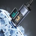 Miniatyrbilde 2 av 7: Kabel med LED-display USB-C - USB-A 66W 1,2m svart