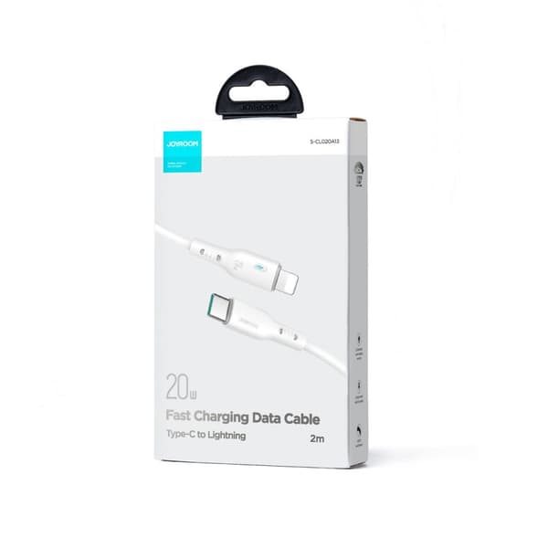 iPhone kabel med LED indikator USB-C - Lightning 20W 2m hvid