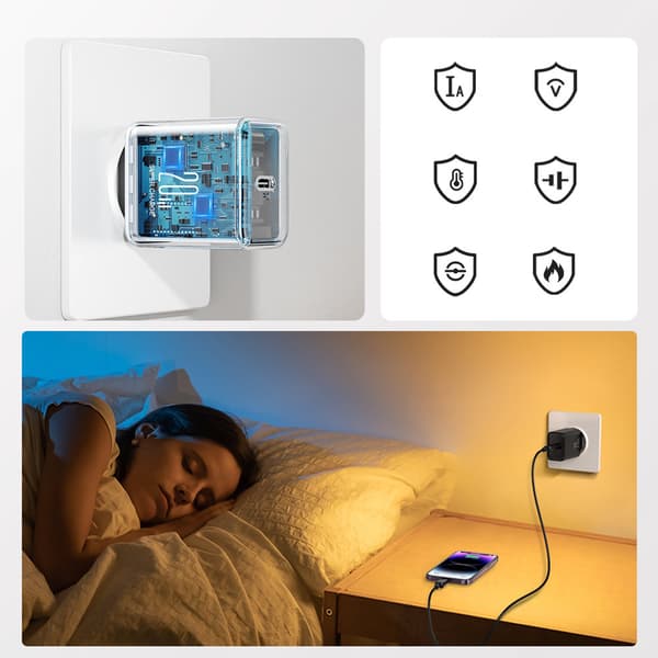 USB-C 20W PD vægoplader, sort