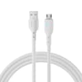 Miniatyrbild 1 av 5: Kabel med LED-indikator USB - micro USB 2.4A 2m vit
