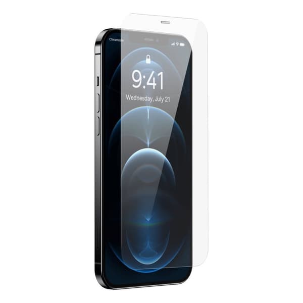 Herdet glass for iPhone 12 Pro Max med høyttalerdeksel 0,4mm SETT