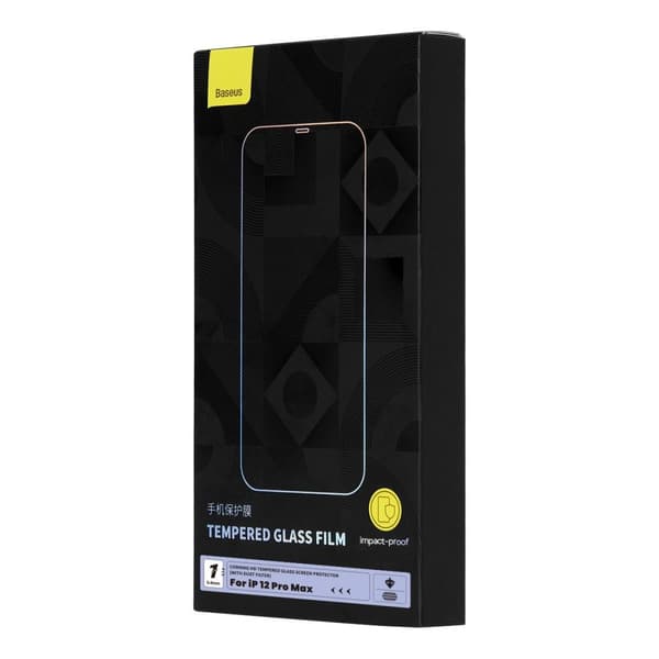 Herdet glass for iPhone 12 Pro Max med høyttalerdeksel 0,4mm SETT