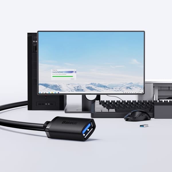 USB 2.0 skjøtekabel 1,5m, sort